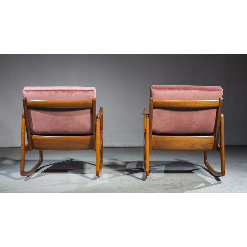 Pair of vintage teak "Senator" rocking chairs by Ole Wanscher for France & Daverkosen, 1951