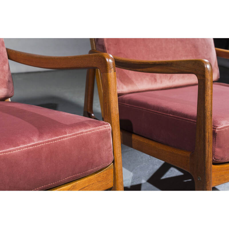 Pair of vintage teak "Senator" rocking chairs by Ole Wanscher for France & Daverkosen, 1951