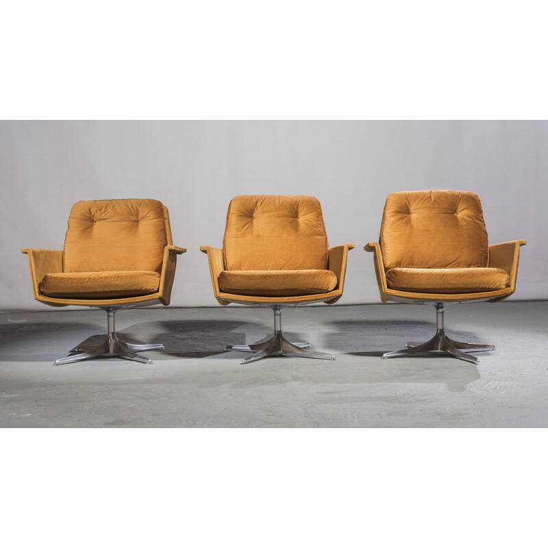  Set of 4 vintage "Sedia" armchairs & ottoman by Horst Brüning for Cor, 1966