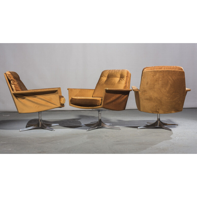  Ensemble de 4 fauteuils vintage "Sedia" et ottoman de Horst Bràning pour Cor, 1966