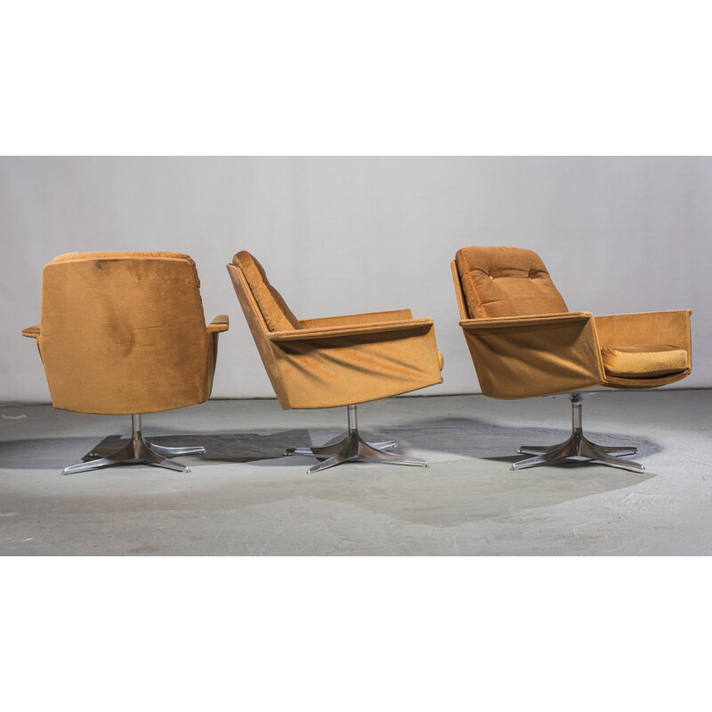  Set of 4 vintage "Sedia" armchairs & ottoman by Horst Brüning for Cor, 1966