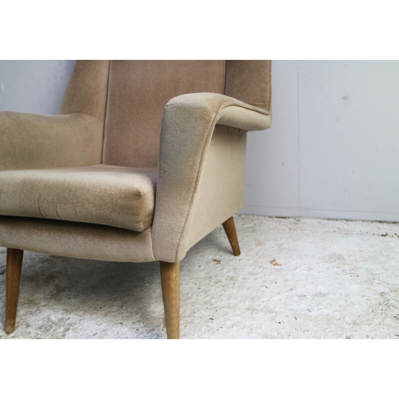 Paire de fauteuils vintage en velours , 1960