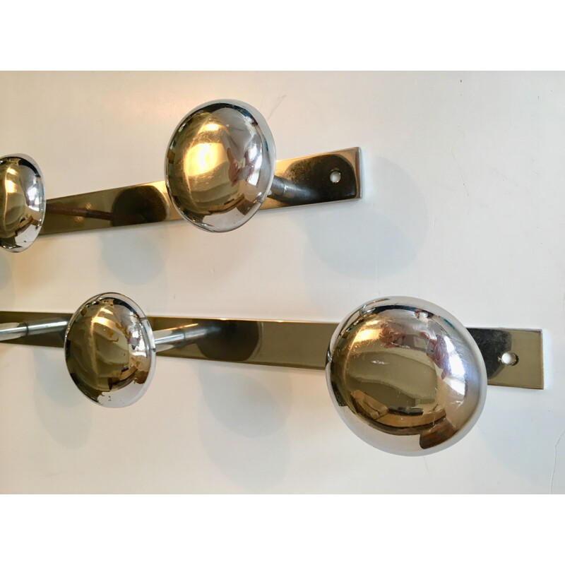 Pair of vintage chrome coat hangers 