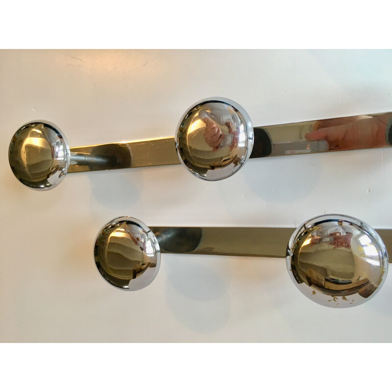 Pair of vintage chrome coat hangers 