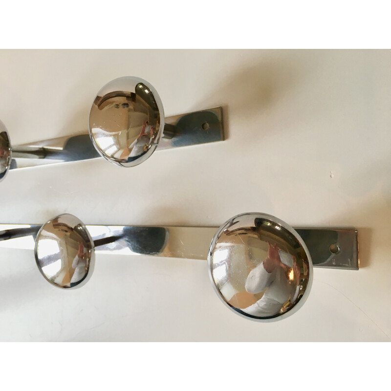 Pair of vintage chrome coat hangers 