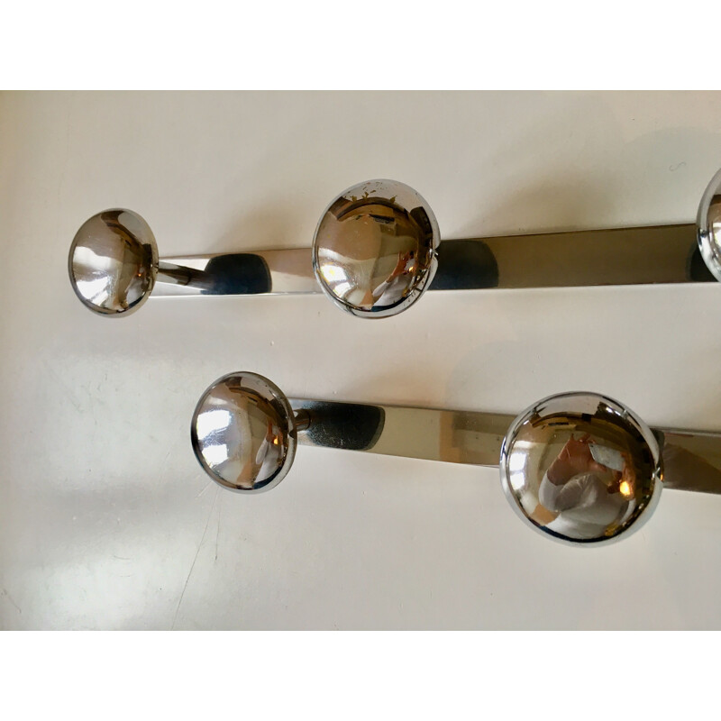 Pair of vintage chrome coat hangers 