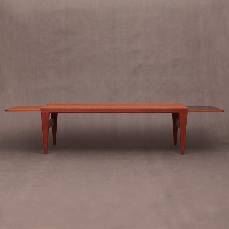 Extendable coffee table in teak, Kai KRISTIANSEN - 1950s