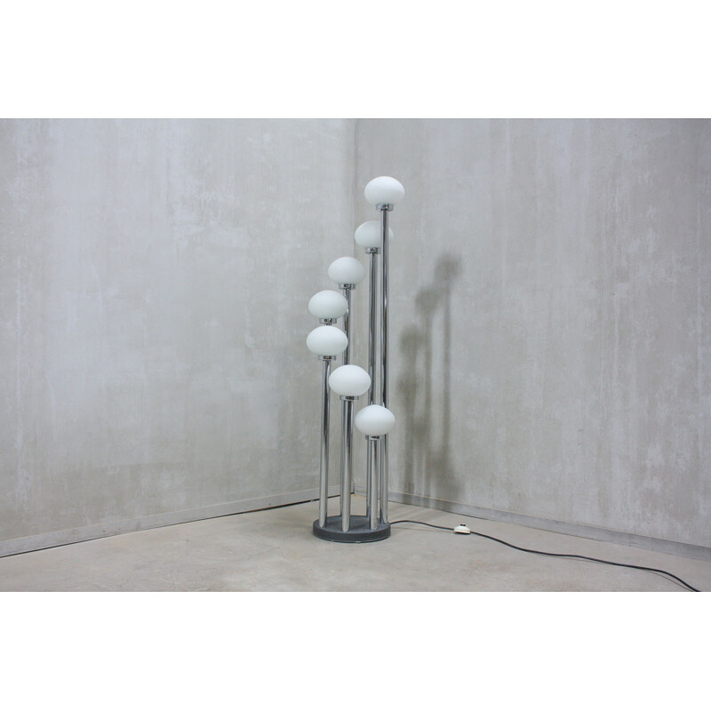 Lampadaire vintage chrome, Italie, 1970