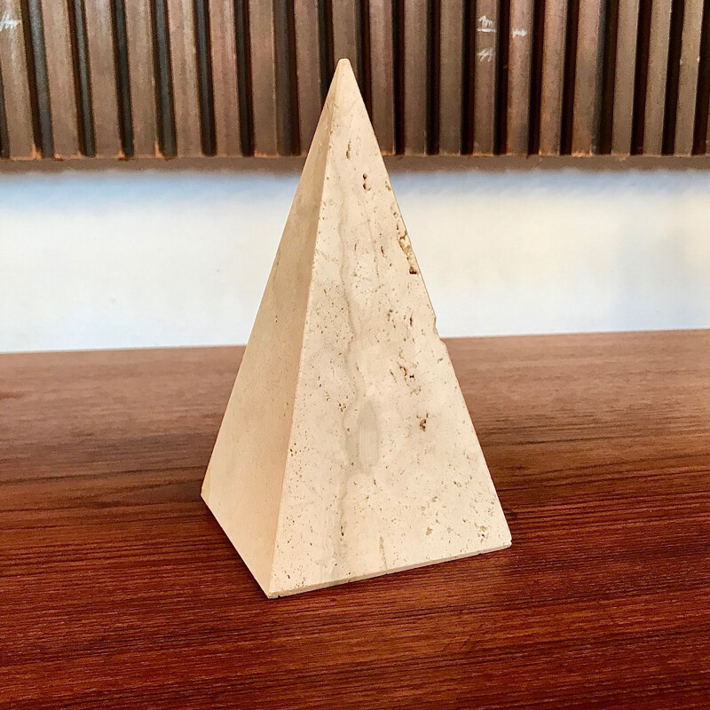 Vintage pyramid sculpture by Fratelli Mannelli for Travertino di Rapolano, 1970s