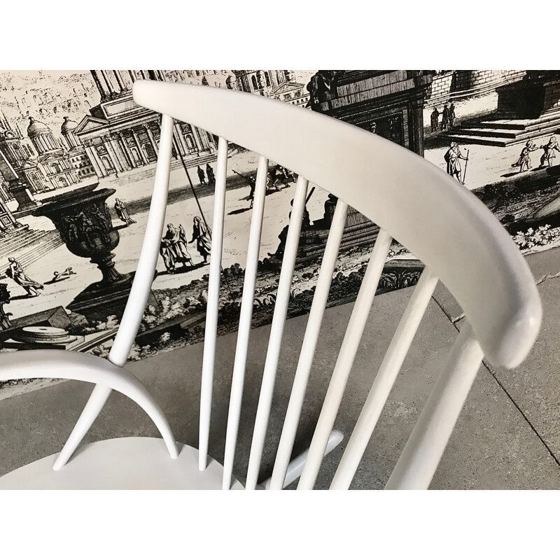 Chaise à bascule vintage Gyngestol n3 par Illum WikkelsMD pour Niels Eilersen, 1950
