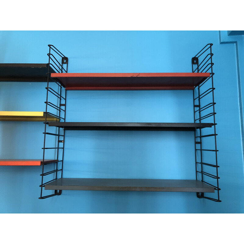 Vintage "Tomado" wall shelf system by A.Dekker, 1950s