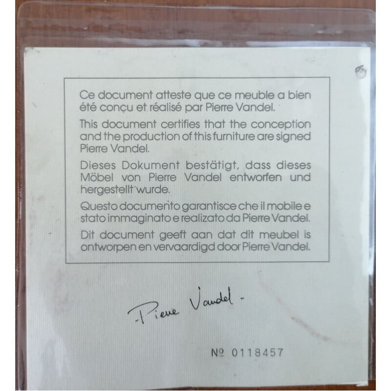 Table basse carrée vintage de Pierre Vandel, 1970