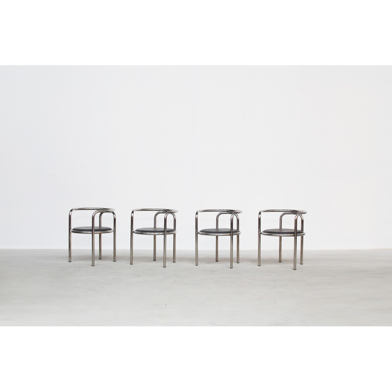 Set of 4 vintage dining chairs by Gae Aulenti for Poltronova, 1960s
