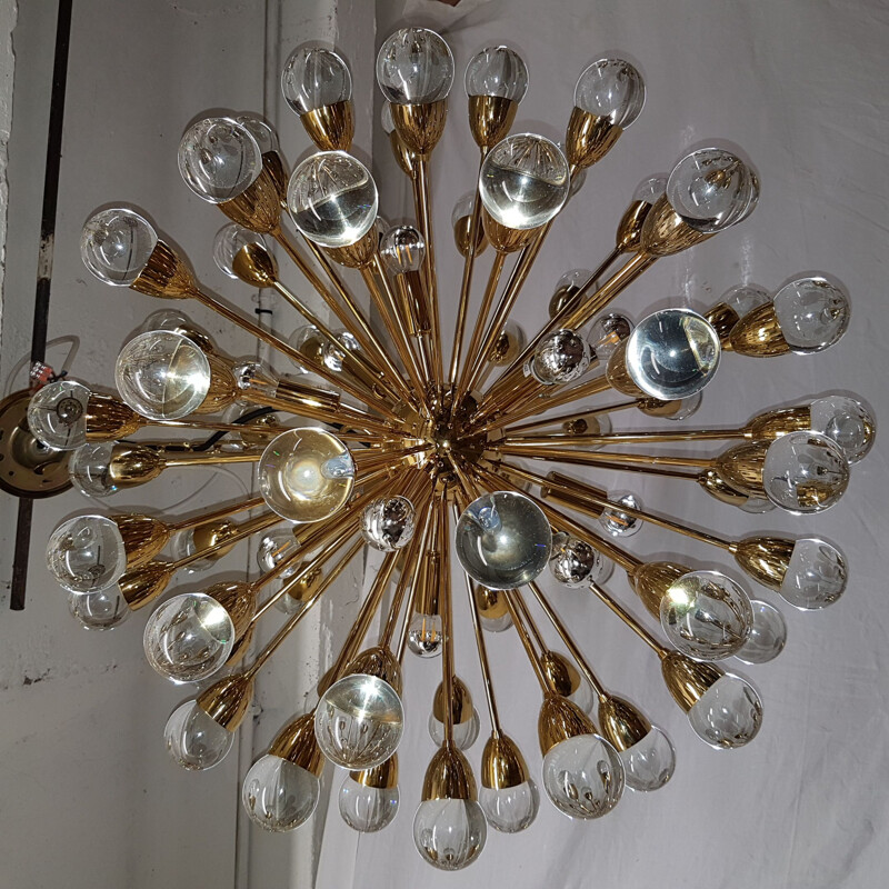Vintage brass "Sputnik" chandelier, 1990s