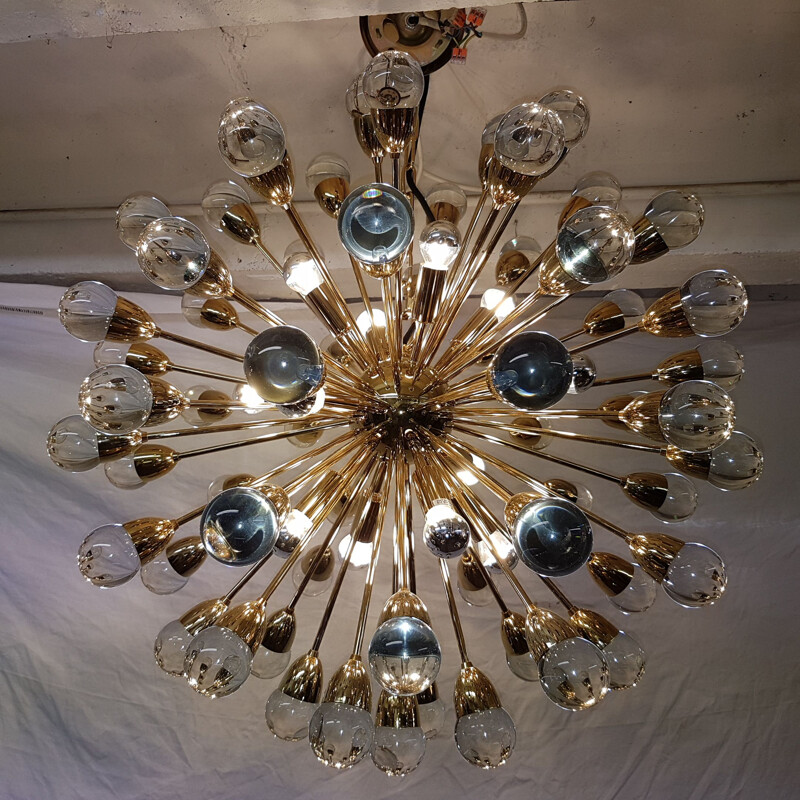 Vintage brass "Sputnik" chandelier, 1990s