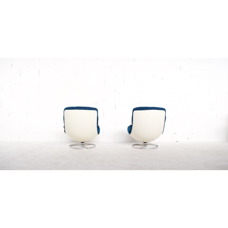 Set of 2 vintage swivel armchairs by Michel Cadestin, Airborne publisher, 1970