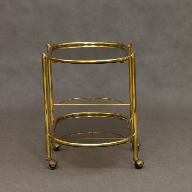 Italian brass vintage bar trolley, 1960s