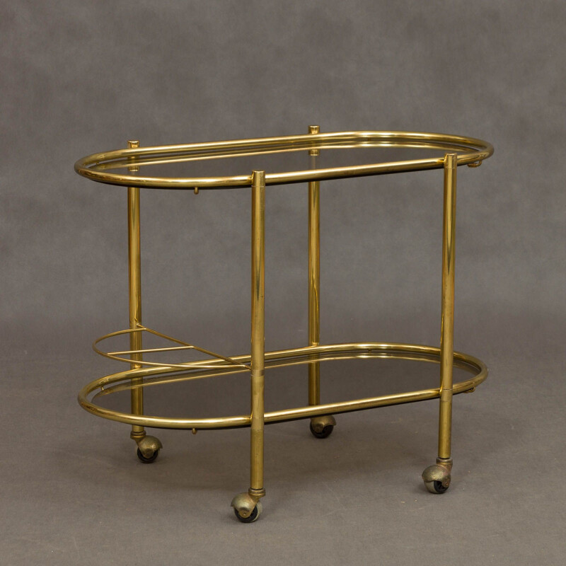 Italian brass vintage bar trolley, 1960s