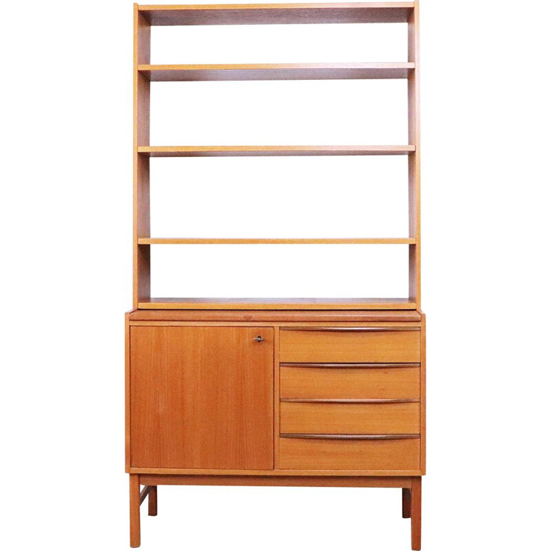 Vintage teak chest of drawers with shelves, 1960s