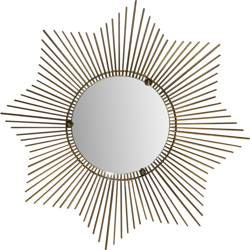 Vintage Sun brass mirror, 1960s