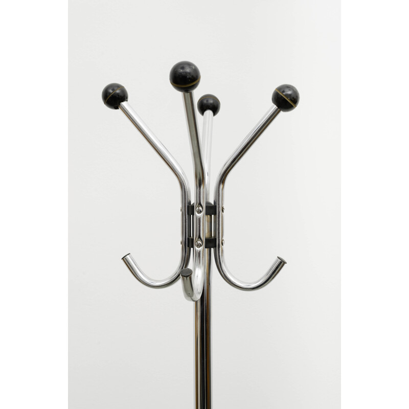 Czechoslovak chromed steel coat rack - 1960s