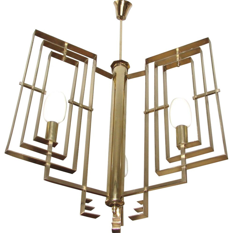 Vintage brass chandelier, Art deco, 1930s