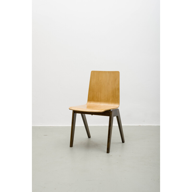 Functionalist vintage chair in plywood - 1960s