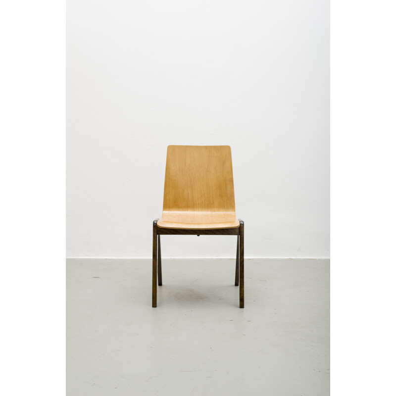 Functionalist vintage chair in plywood - 1960s