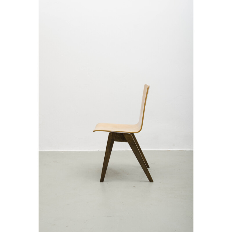 Functionalist vintage chair in plywood - 1960s