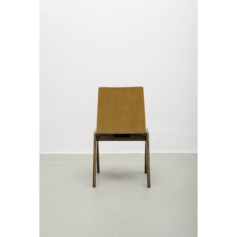 Functionalist vintage chair in plywood - 1960s