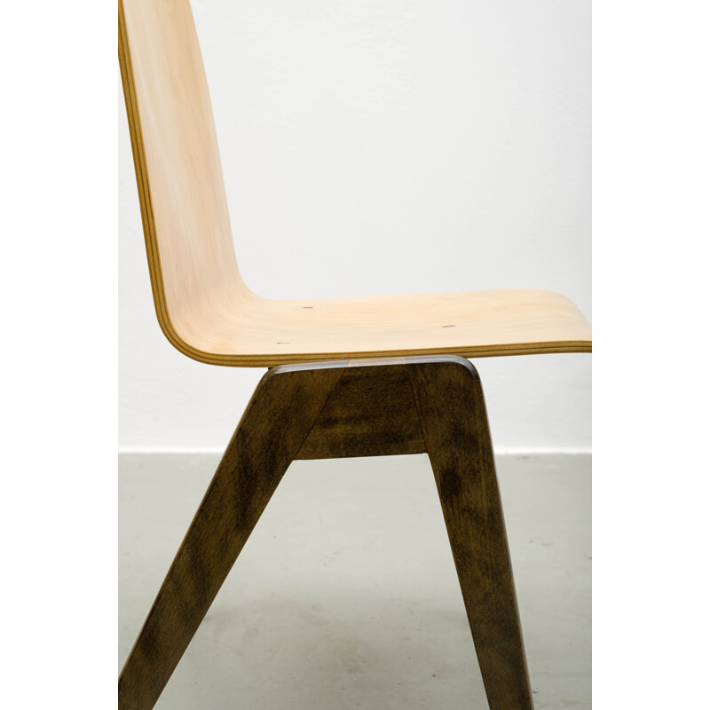 Functionalist vintage chair in plywood - 1960s