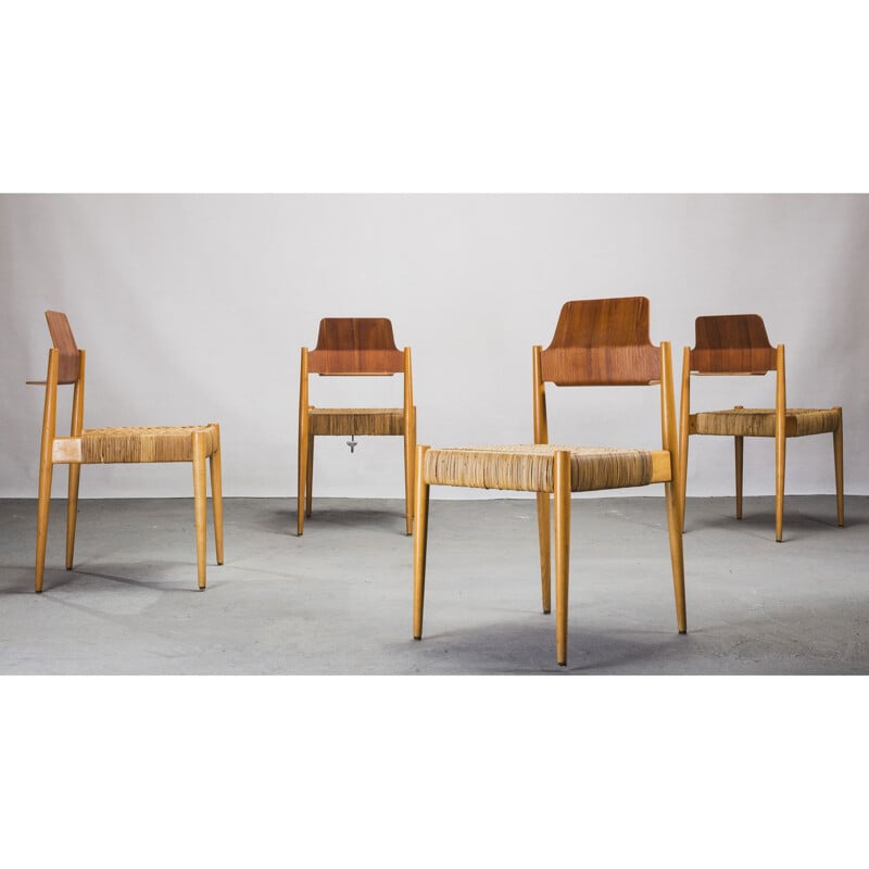 Set of 4 vintage SE119 chairs by Egon Eiermann for Wilde & Spieth, 1950s