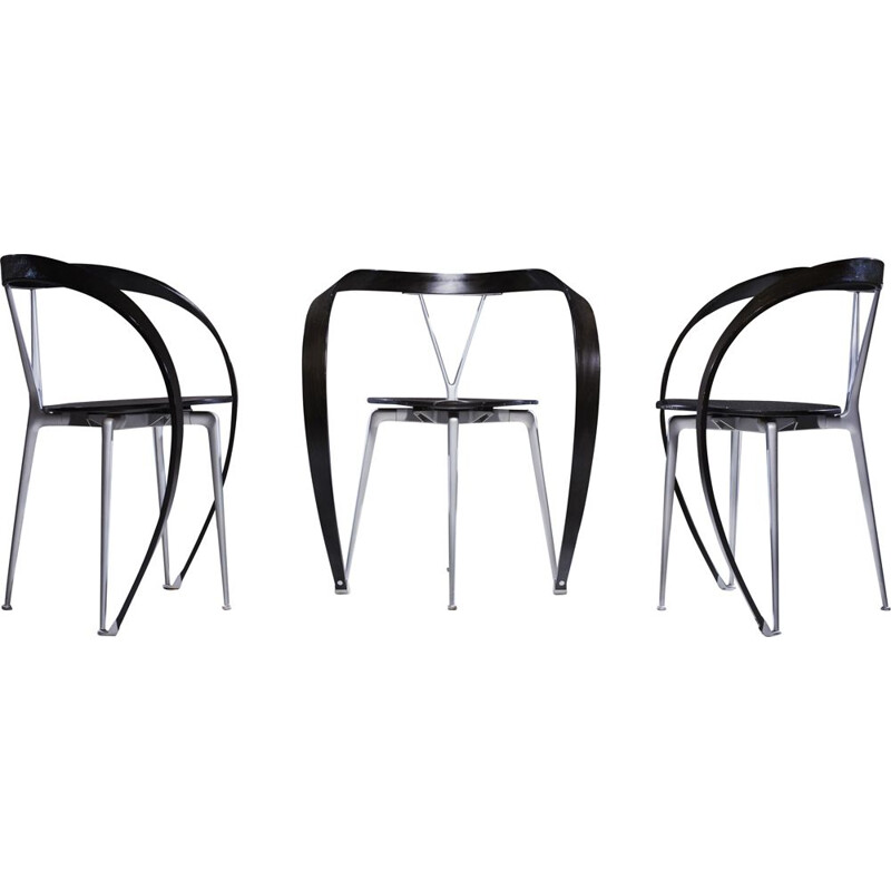 Set of 3 beechwood chairs by Andrea Branzi for Cassina, 1990s