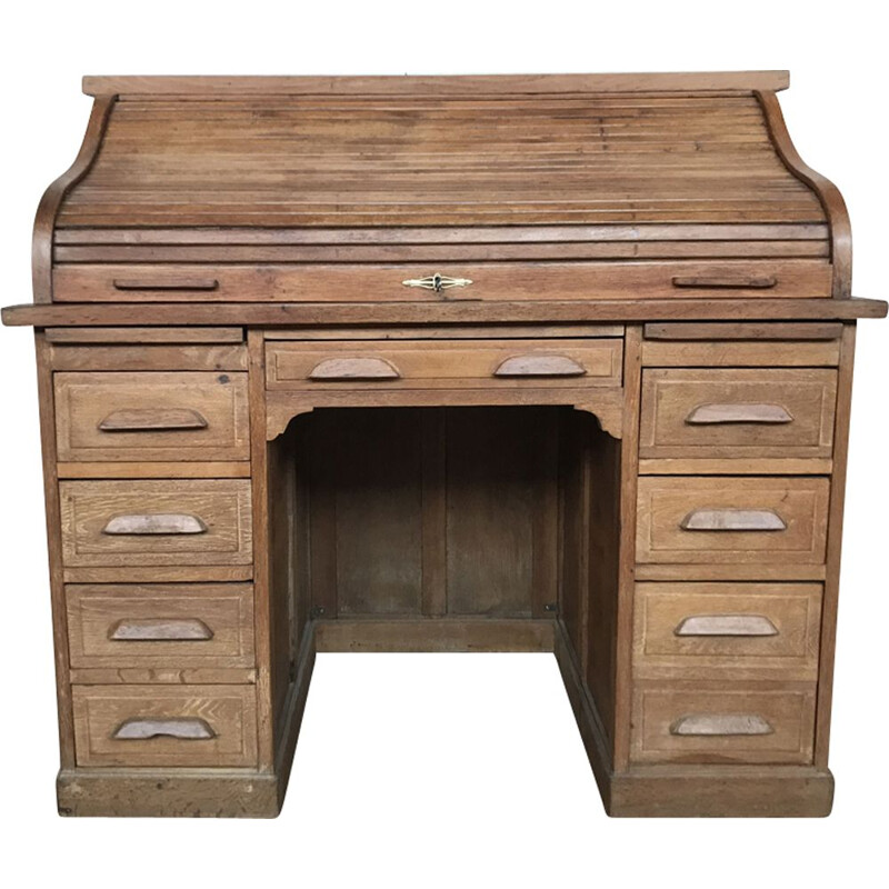 Vintage American oak desk, 1900