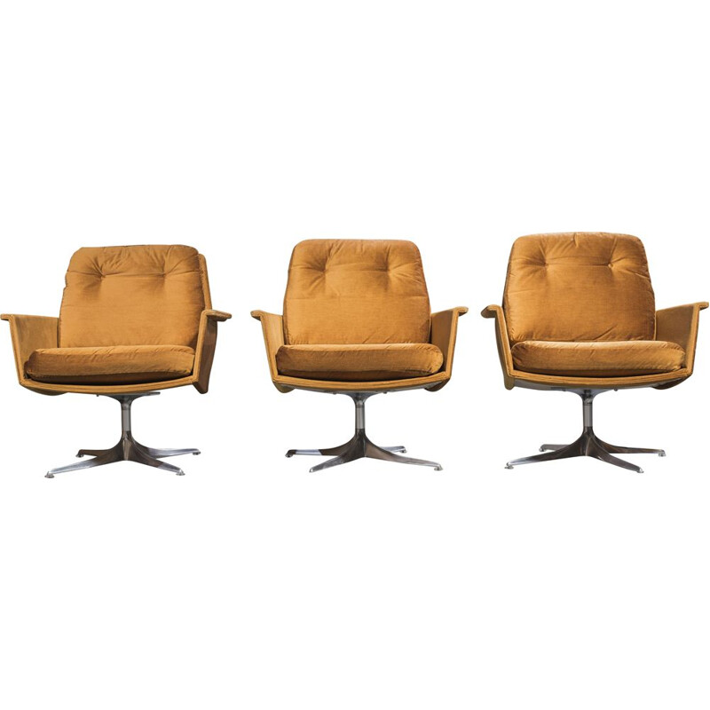  Set of 4 vintage "Sedia" armchairs & ottoman by Horst Brüning for Cor, 1966