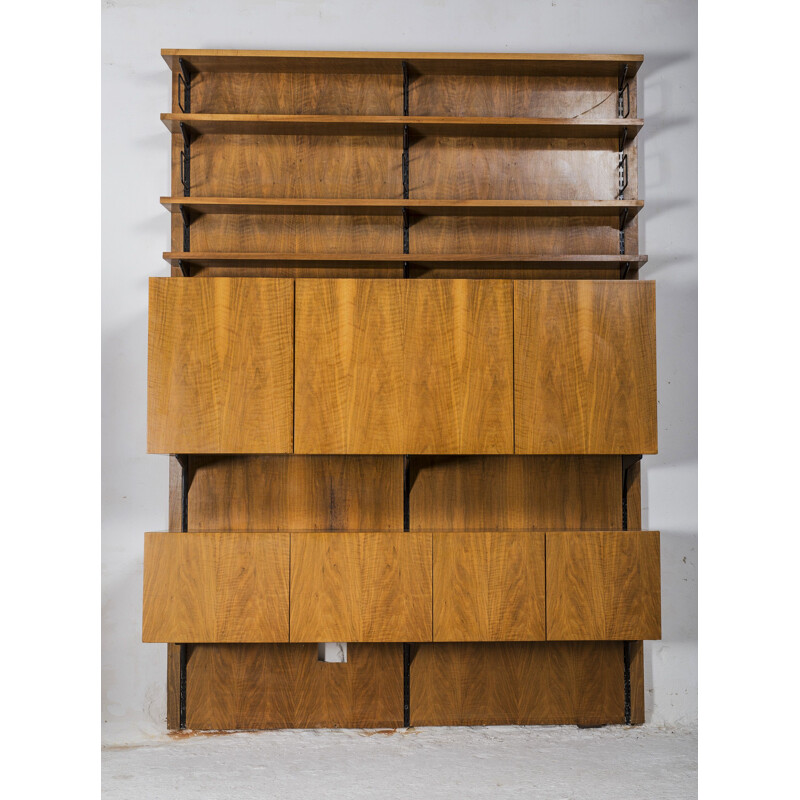 Walnut Vintage shelving system from Sparrings, 1960s