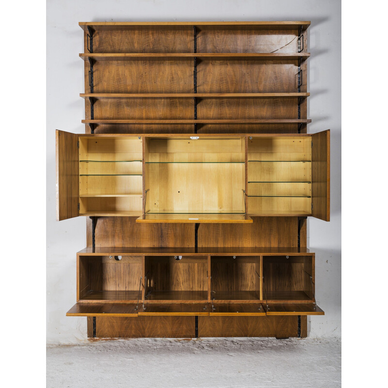 Walnut Vintage shelving system from Sparrings, 1960s