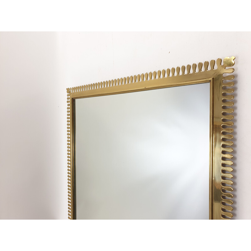 Large brass vintage mirror by Vereinigte Werkstätte, 1950s