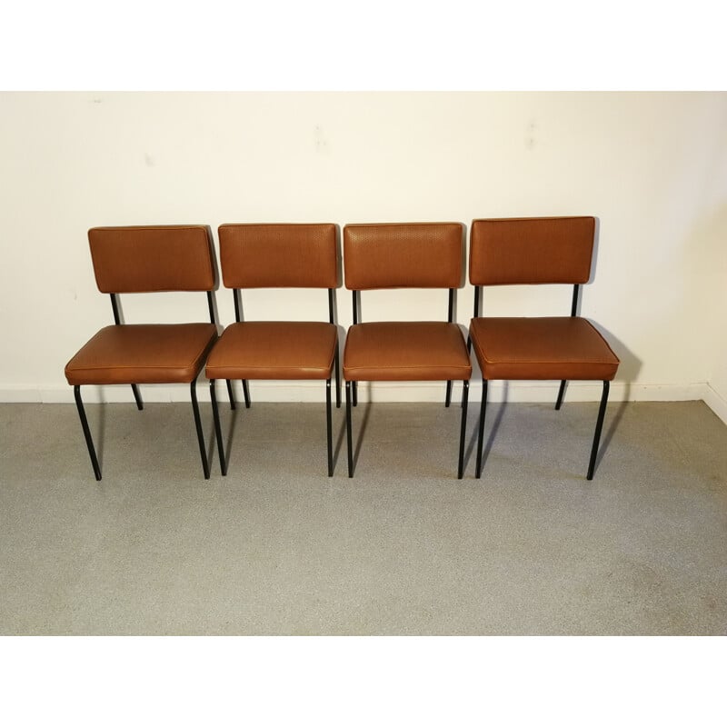 Ensemble de 4 chaises vintage par Cubacier, 1950