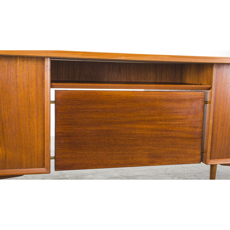 Teak vintage desk by Arne Vodder for H.P. Hansen, 1950s