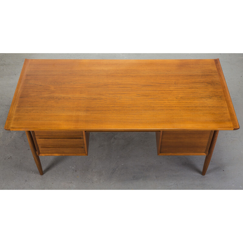 Teak vintage desk by Arne Vodder for H.P. Hansen, 1950s