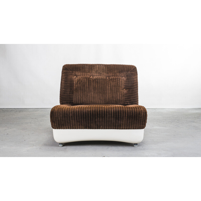 Velvet vintage armchair, 1960s