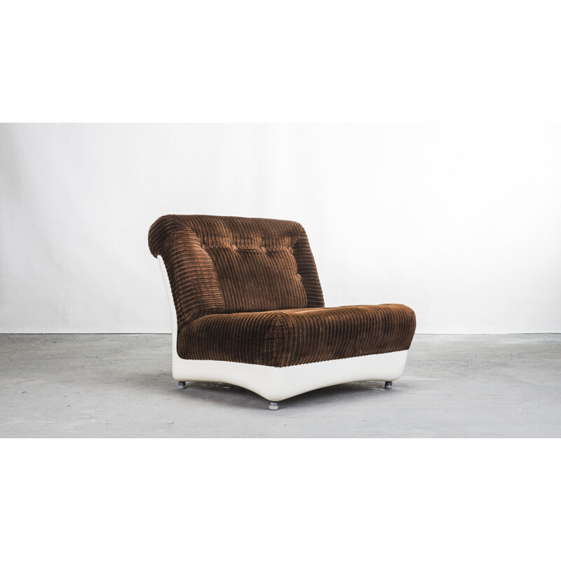 Velvet vintage armchair, 1960s