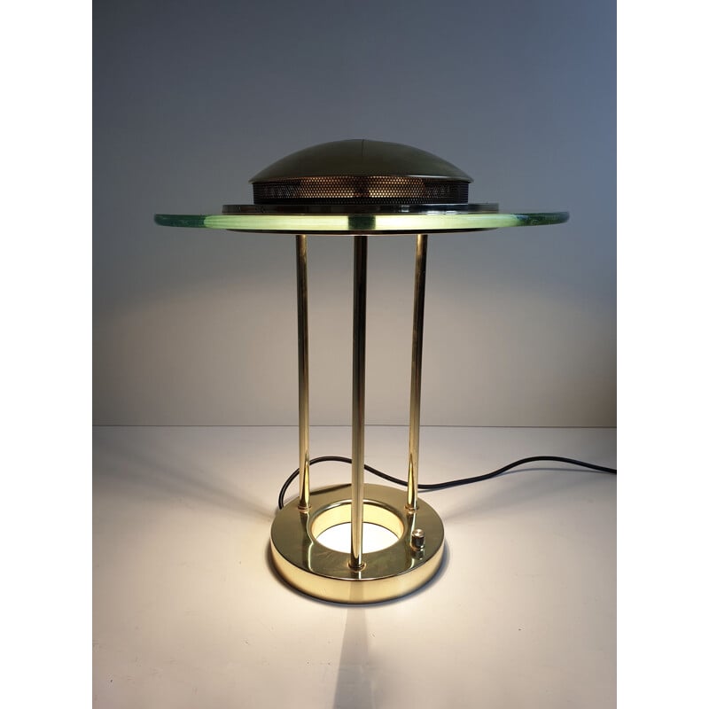 Vintage brass desk lamp by R. Sonneman for George Kovacs, 1980