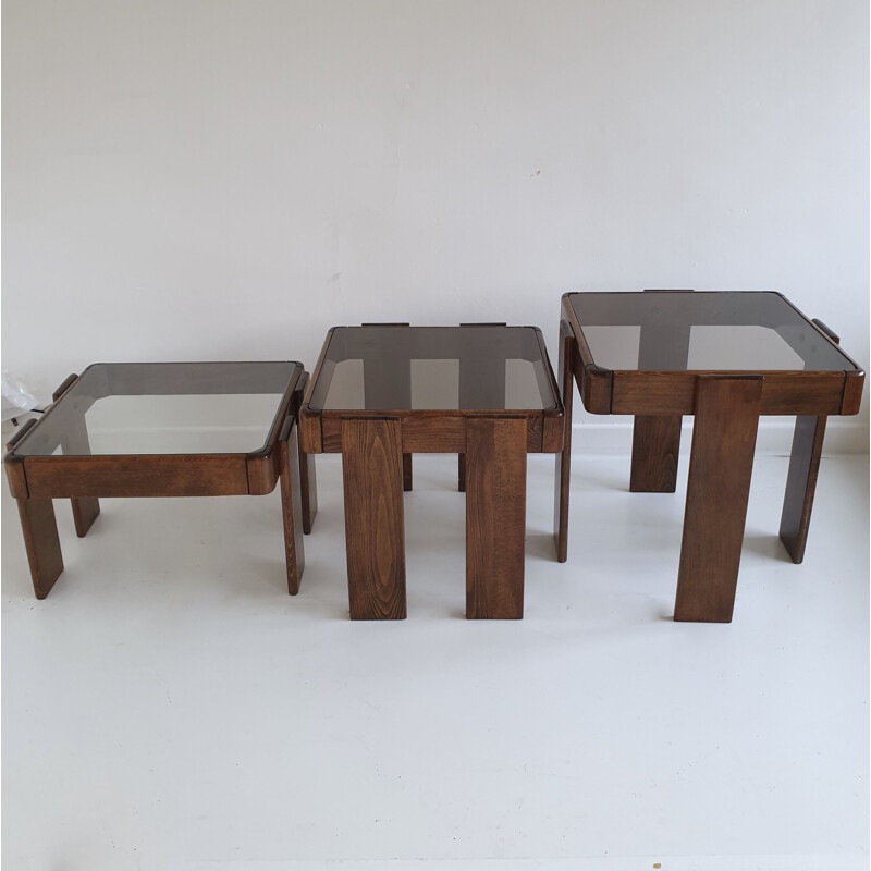 Vintage nesting tables by Frattini for Cassina, Italy, 1960s