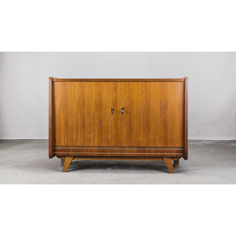 Walnut german vintage cabinet, 1970s