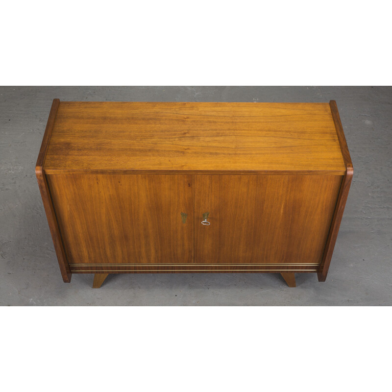 Walnut german vintage cabinet, 1970s