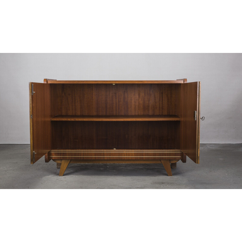 Walnut german vintage cabinet, 1970s