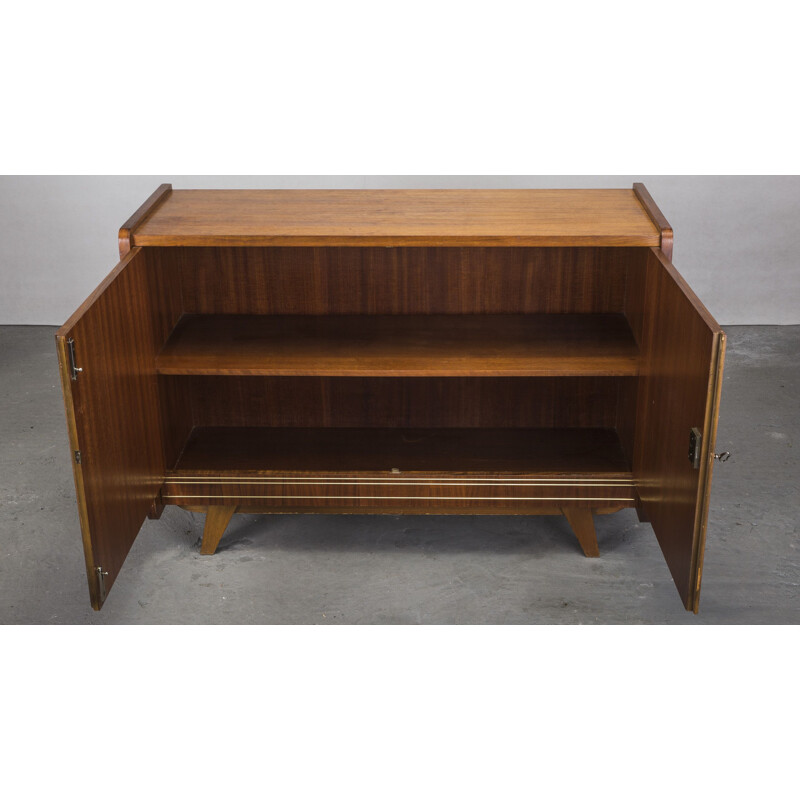 Walnut german vintage cabinet, 1970s