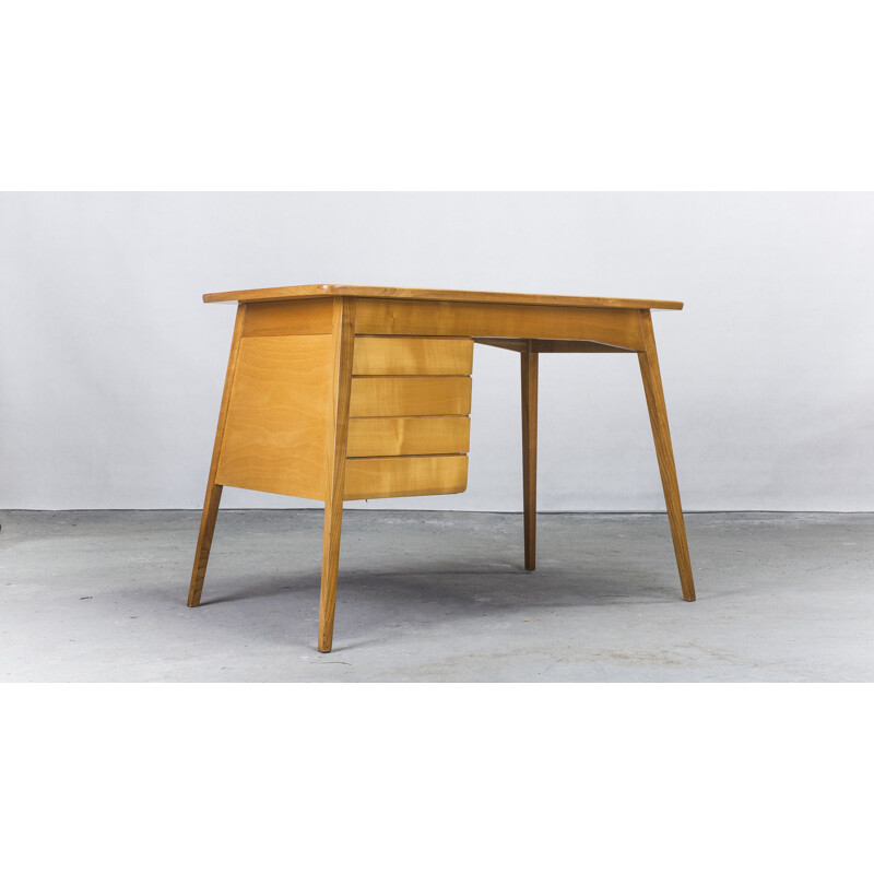 Bureau vintage allemand en merisier, 1960